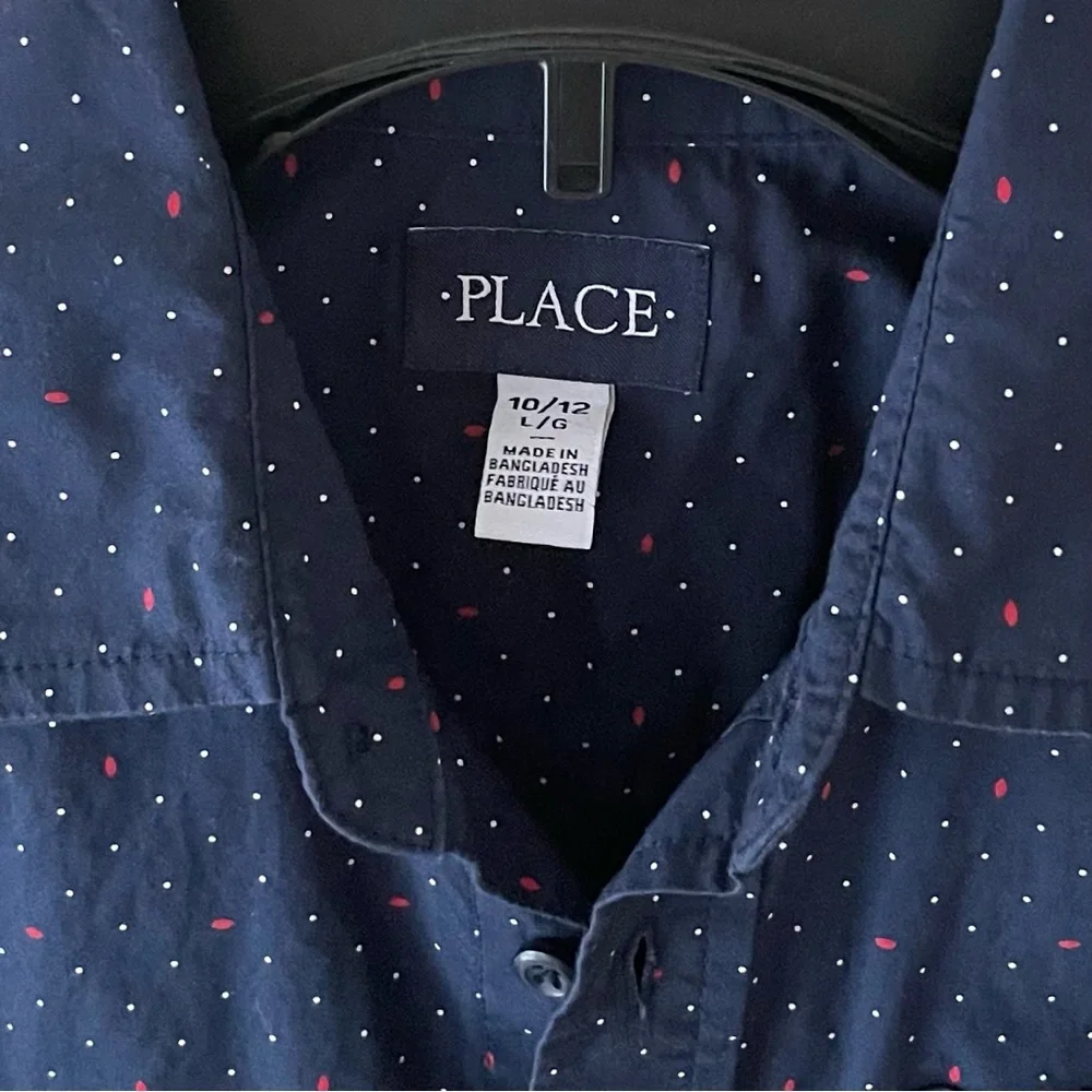 The Children’s Place Boys Long Sleeve Button Up Shirt, Size L(10/12)